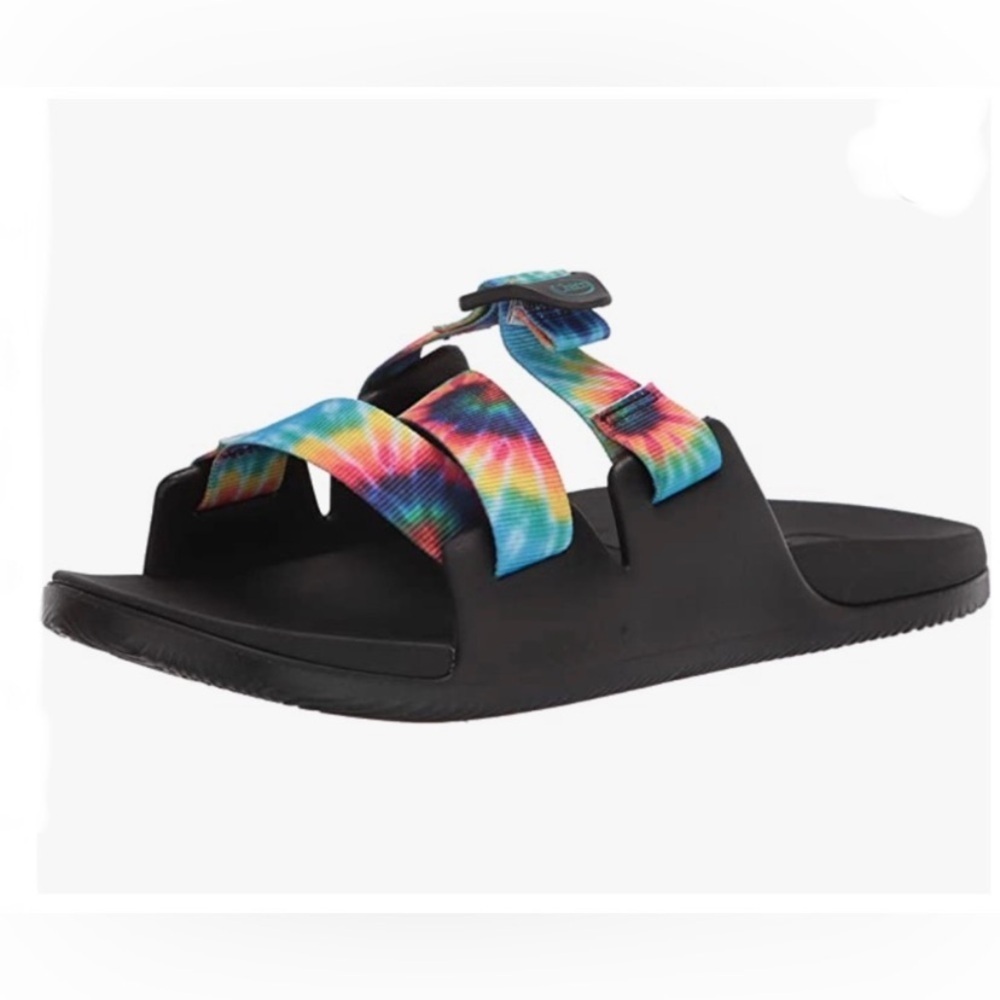 Chaco‎ Kids Rainbow Tie Dye Seatbelt Buckle Chillos Slides Sandals Size 1
